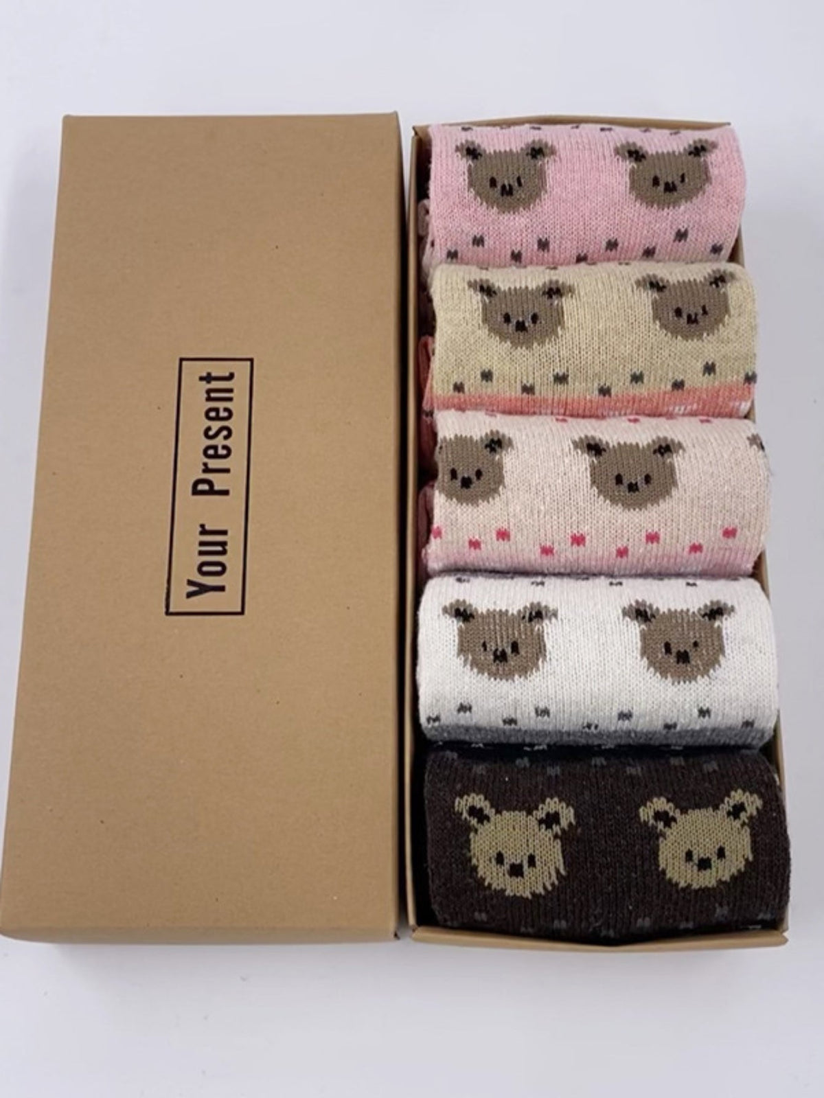 5 Pairs Christmas Elk Print Socks, Comfy & Warm Mid Tube Socks