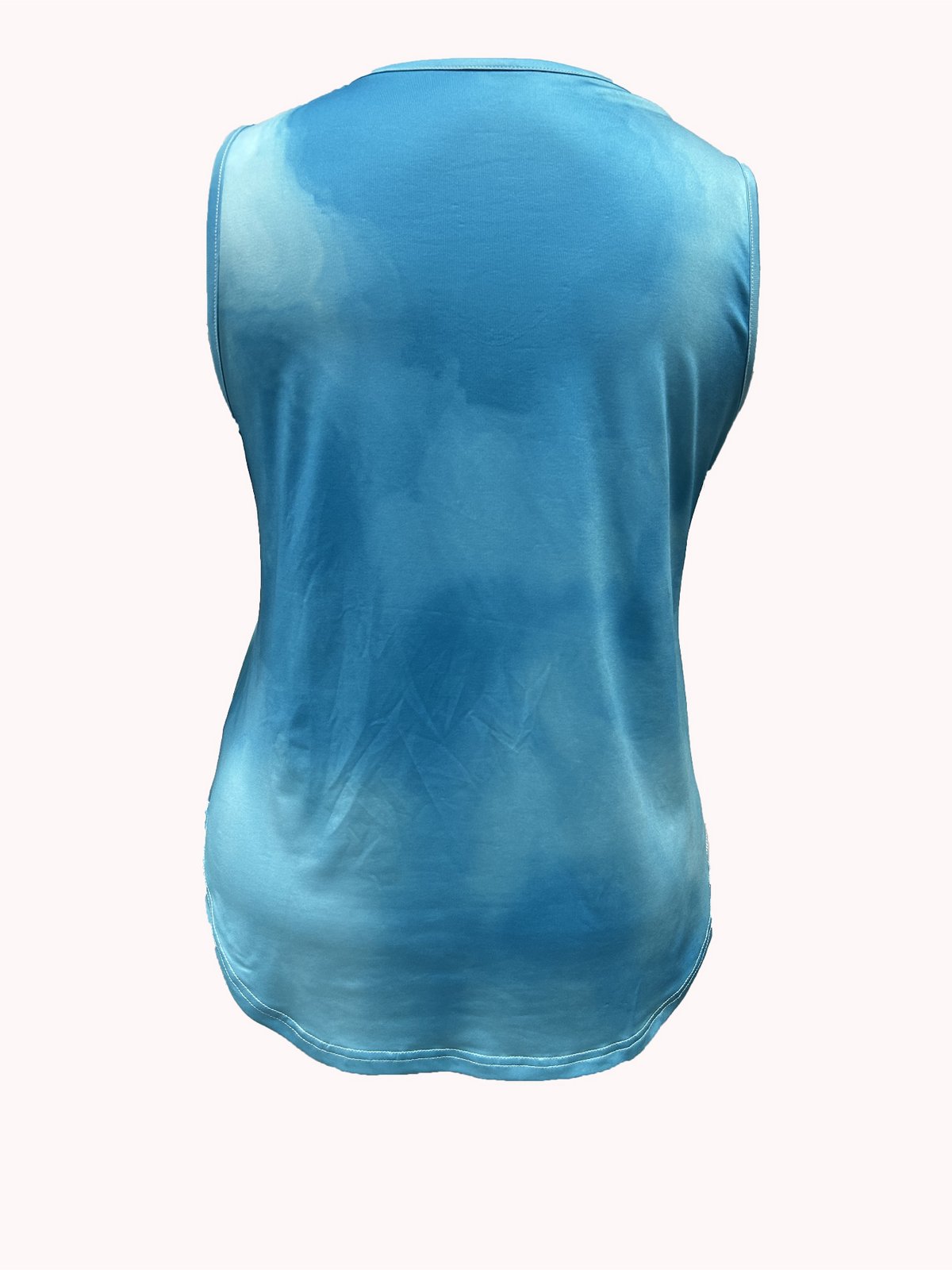 Tie Dye Print Tank Top, Vacation V Neck Sleeveless Tank Top