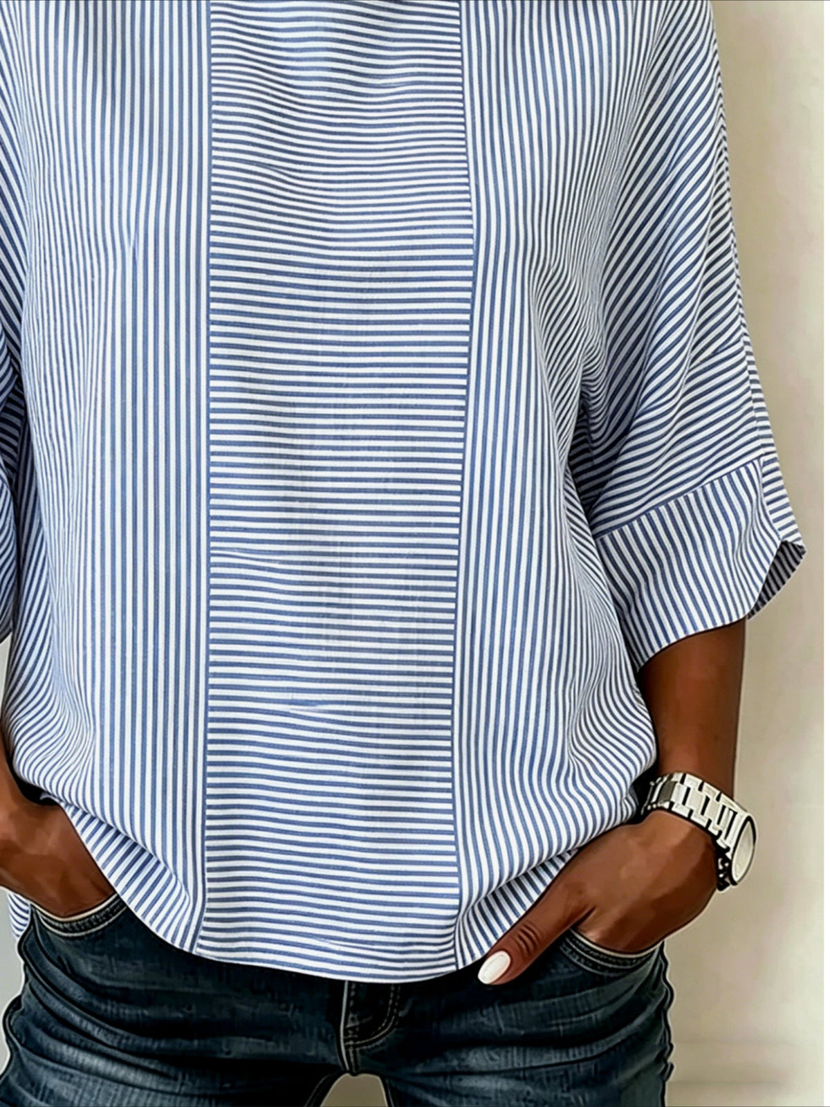 Loose Cotton And Linen Half Sleeve Vintage Shirt