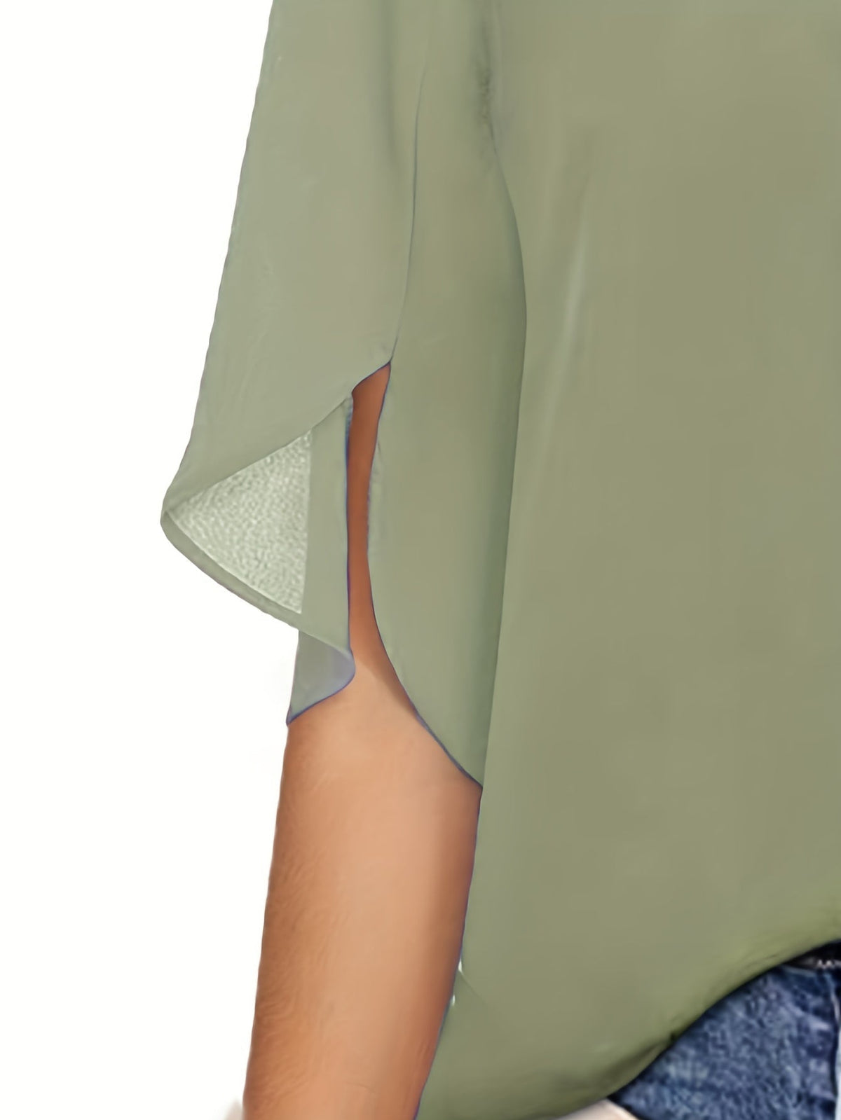 Elegant Top, Women's Plain Button Decor Half Sleeve V Neck Slight Stretch T-shirt