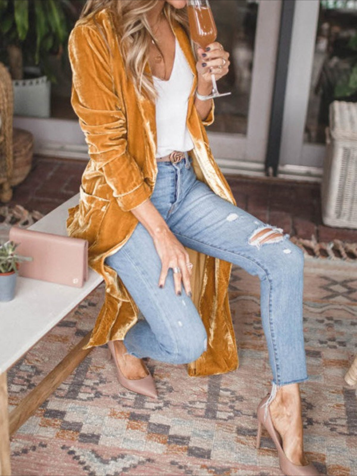 Open Front Long Sleeve Longline Cardigan