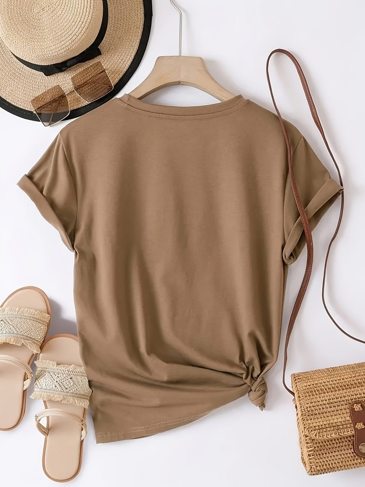 Comfortable And Relaxed Round Neck Short Sleeve Suitable T-Shirt