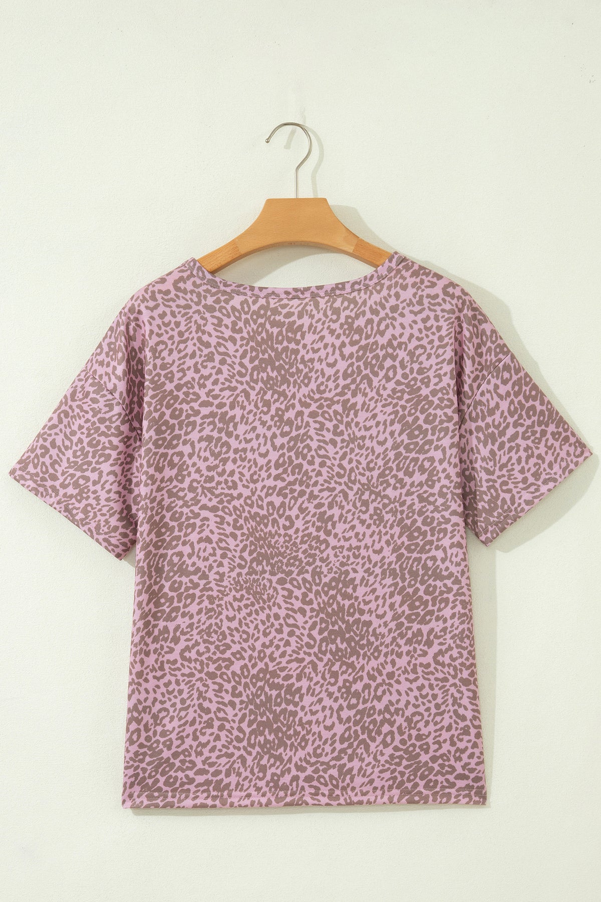 Pink Leopard Retro Studded Star Patch Loose Tee