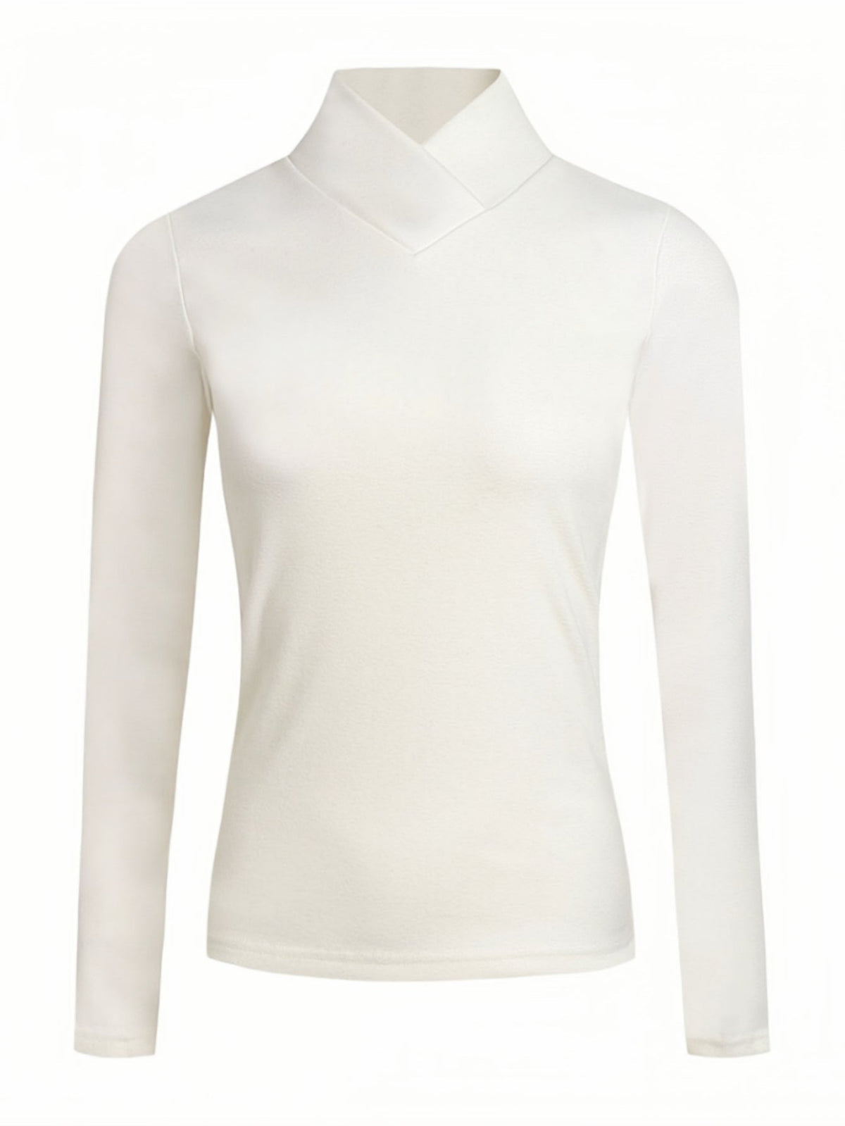Solid Mock Neck T-Shirt, Casual Long Sleeve Top