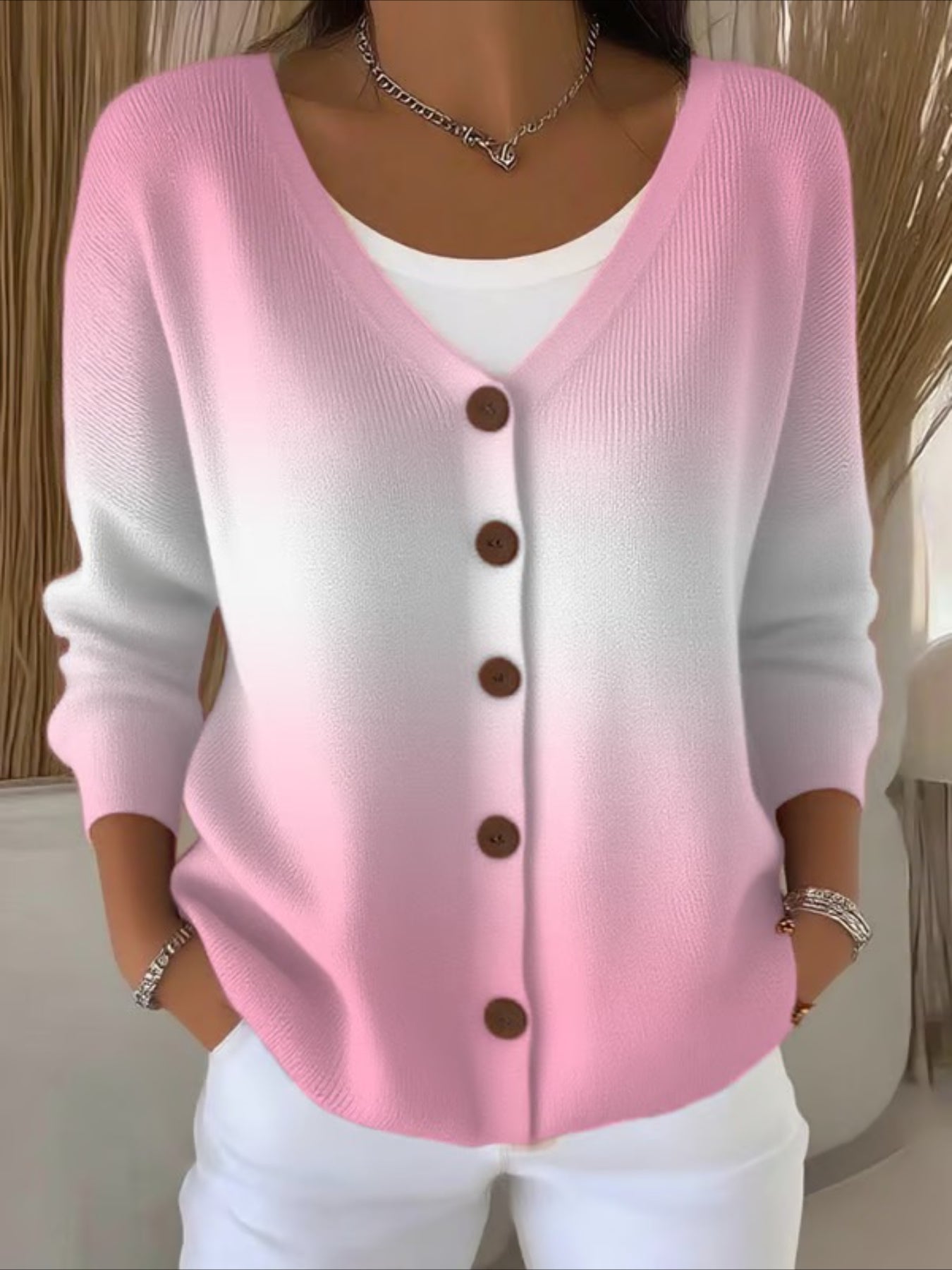 Plain Long Sleeve Comfy Casual Cardigan