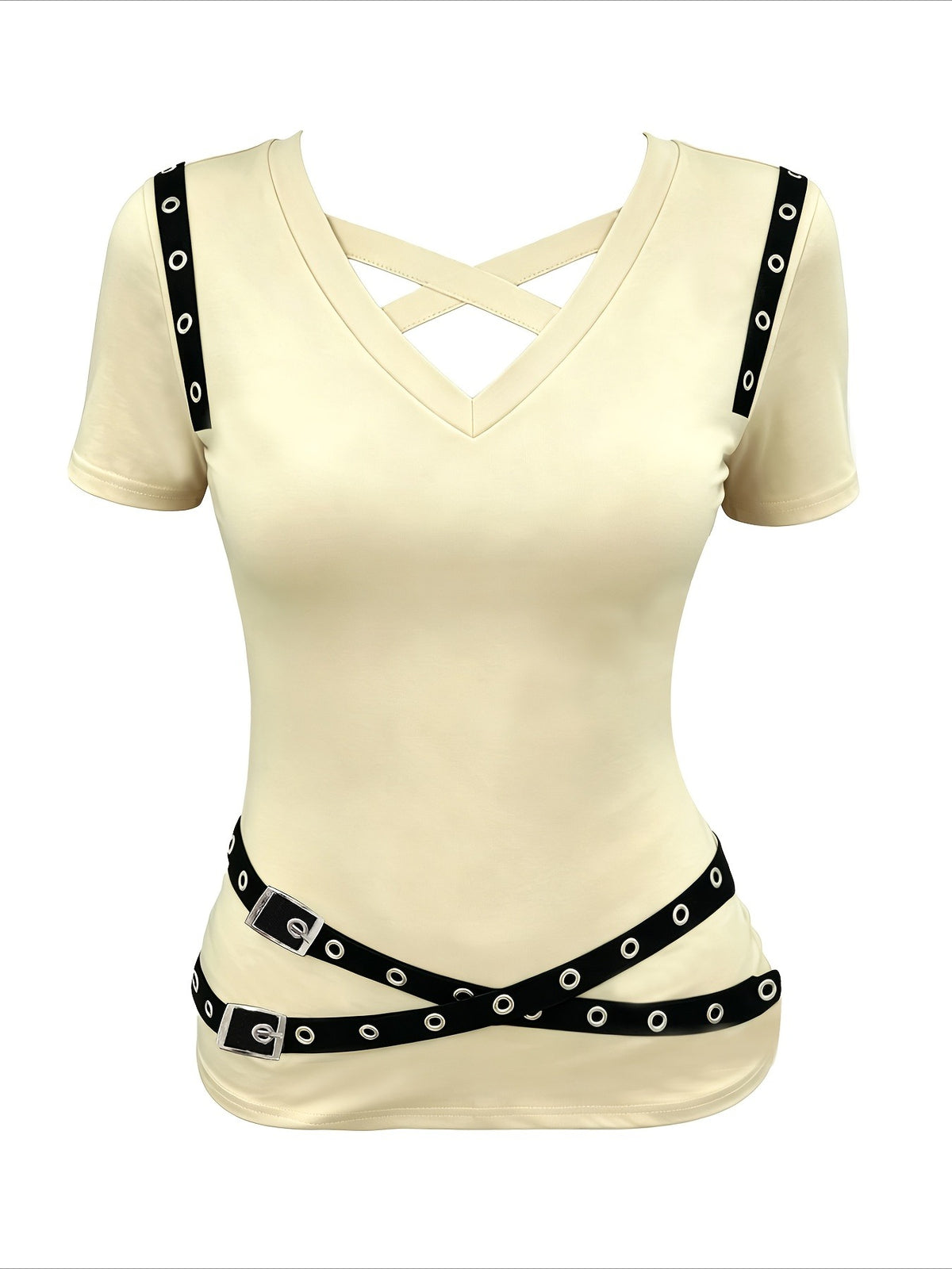 Fashionable Casual Gothic Short Sleeve Top