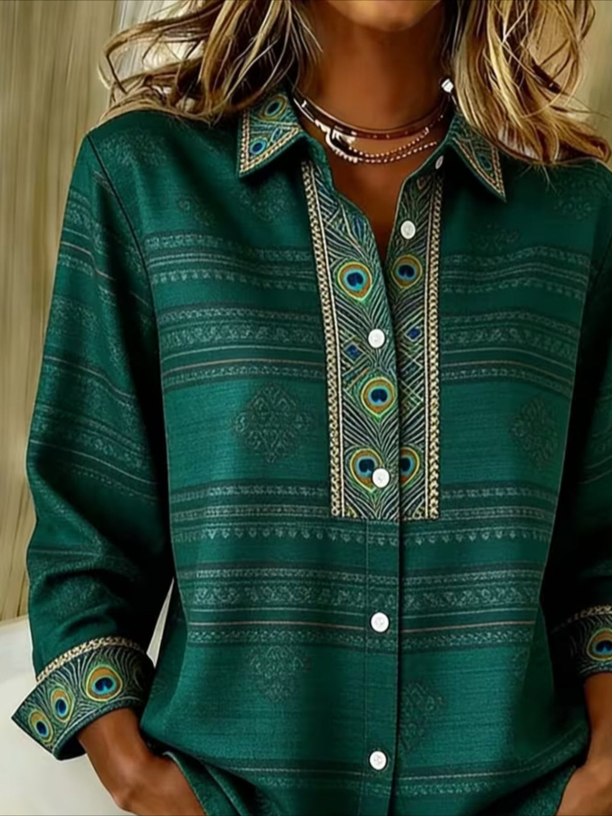 V Neck Long Sleeve Plain Regular Micro-Elasticity Regular Fit Shirt