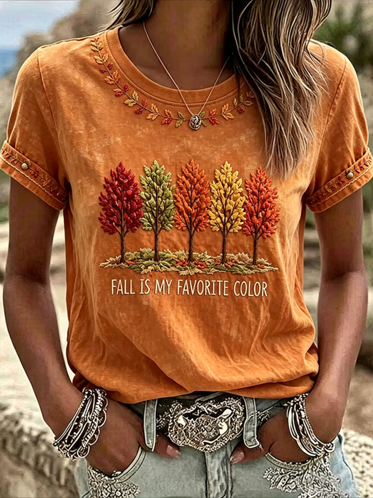 100% Cotton Floral Print Short Sleeve Crew Neck Top