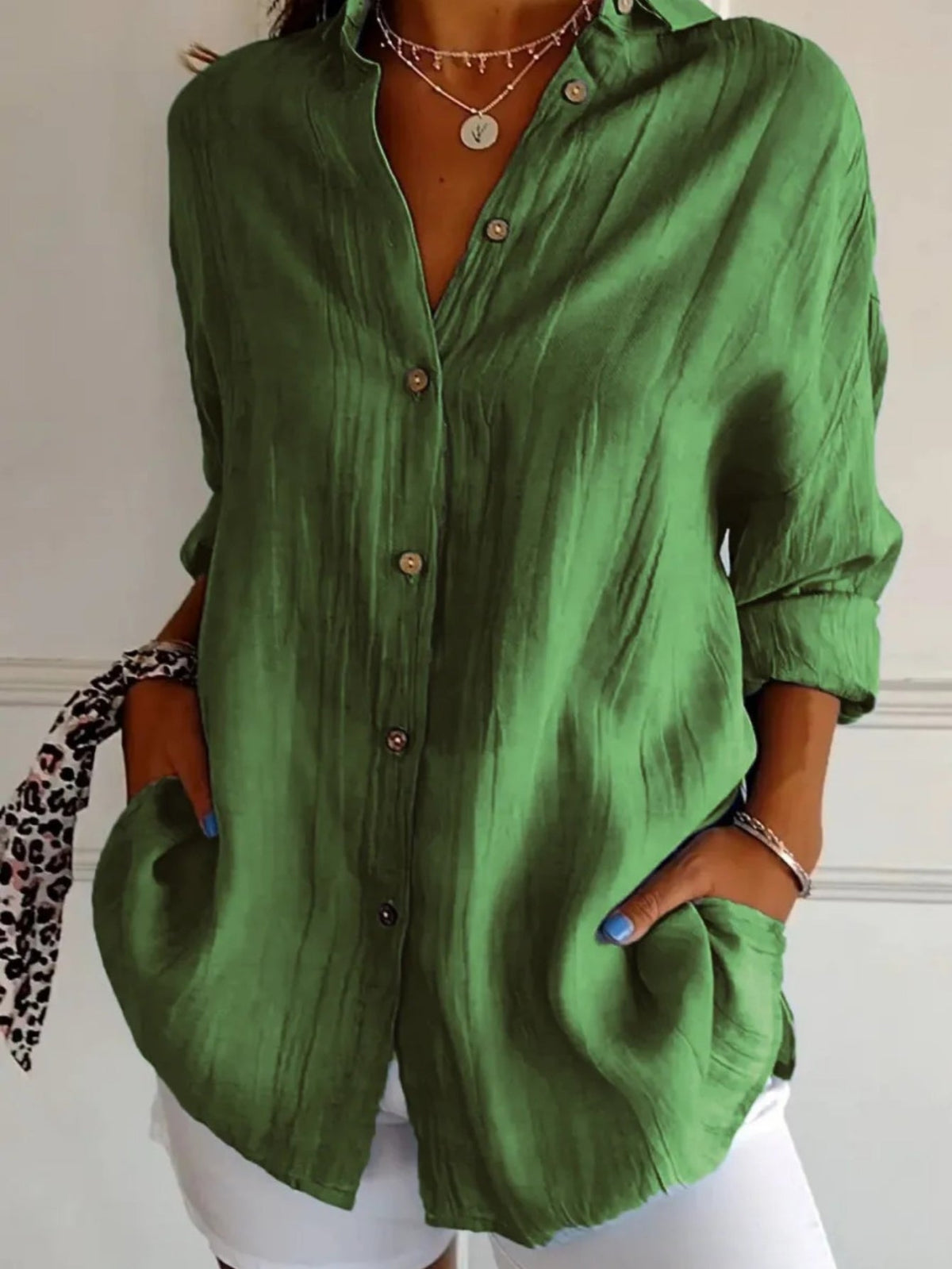 Women's Solid Color Long Sleeve Spring/Fall Collar Daily Going Out Casual Top