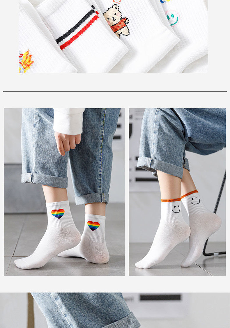 Academic Style Stocks, Cute & Soft Crew Socks, Stylish Korean Fashion Aesthetic