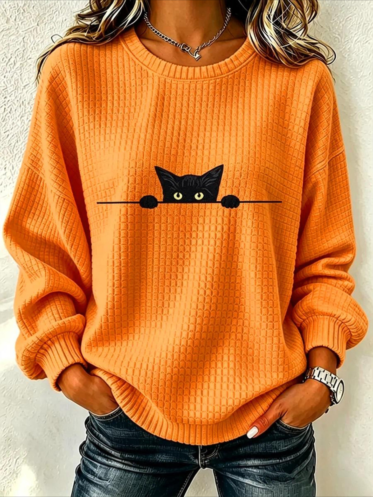 Printing Casual Crew Neck Regular Fit Sweatshirt