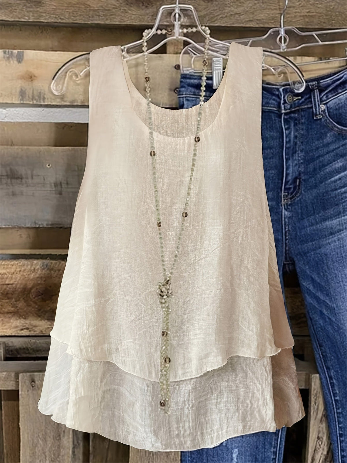European and American Women's Fake Two-Piece Casual Vest