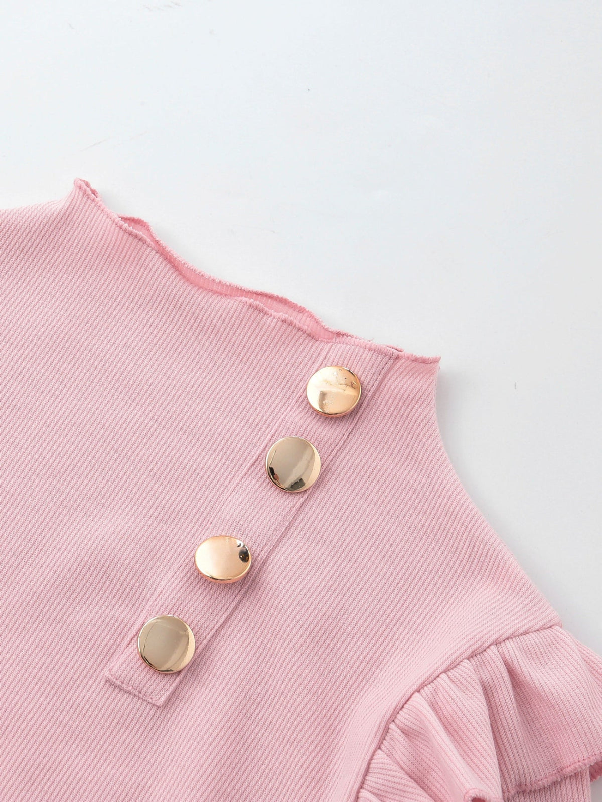 Solid Mock Neck Ruffle Trim Tee, Elegant Long Sleeve Slim T-shirt