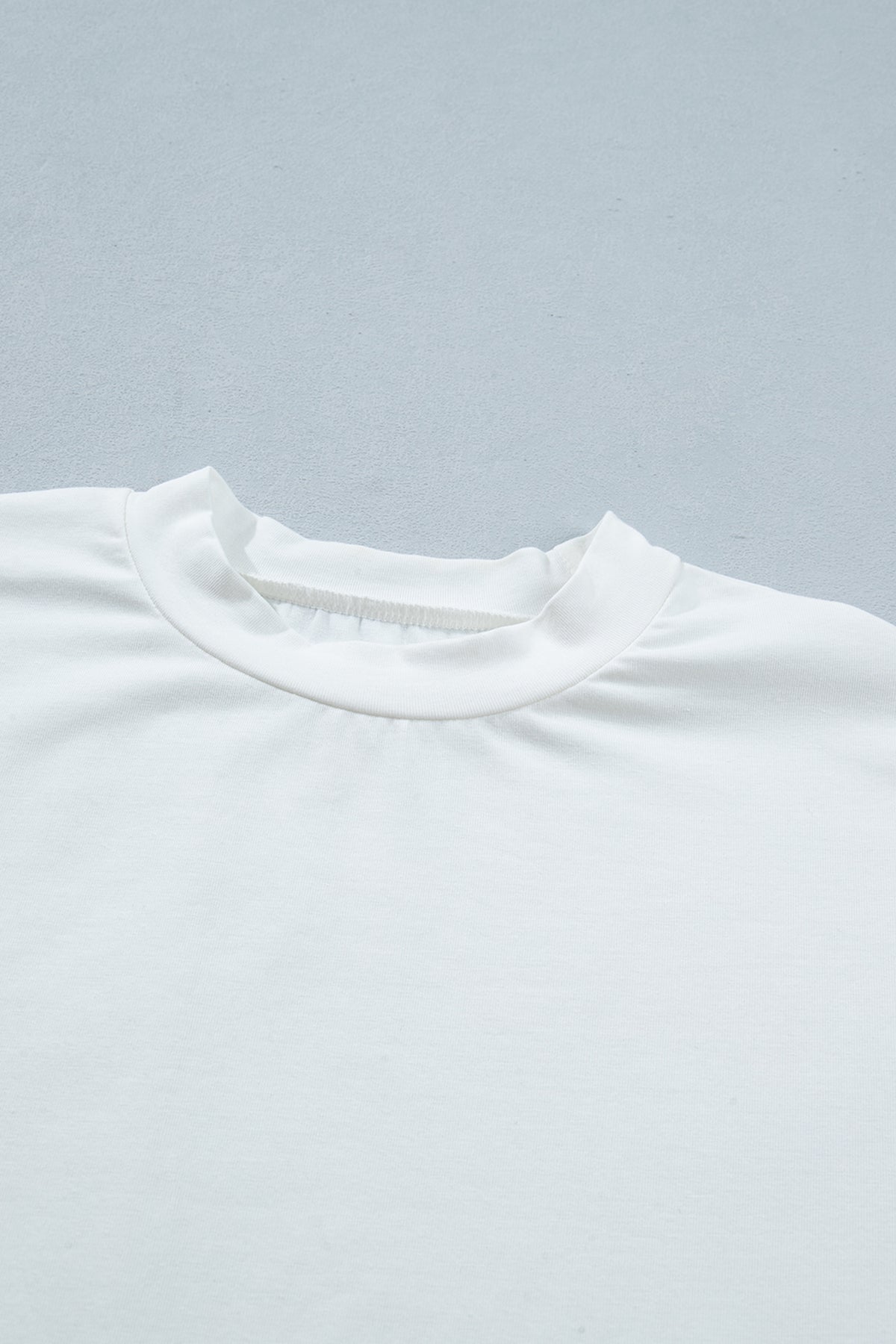 White Asymmetric Lace Hem Patchwork Tee