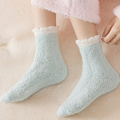 Thickened Fuzzy Socks, Comfy & Warm Mid Tube Socks, Women's Stockings & Hosiery