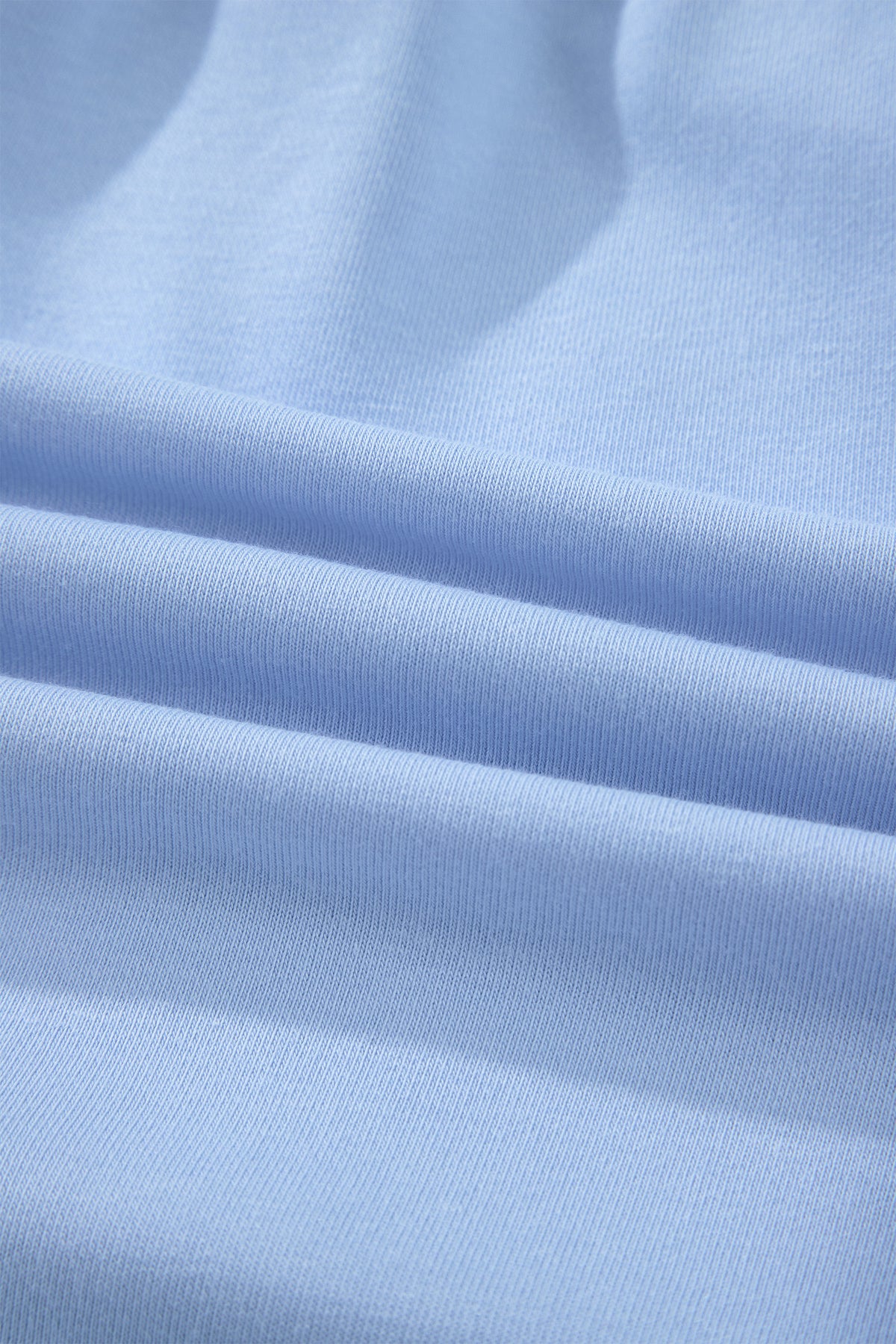 Mist Blue Loose Polo Tee Elastic Waist 2pcs Short Set