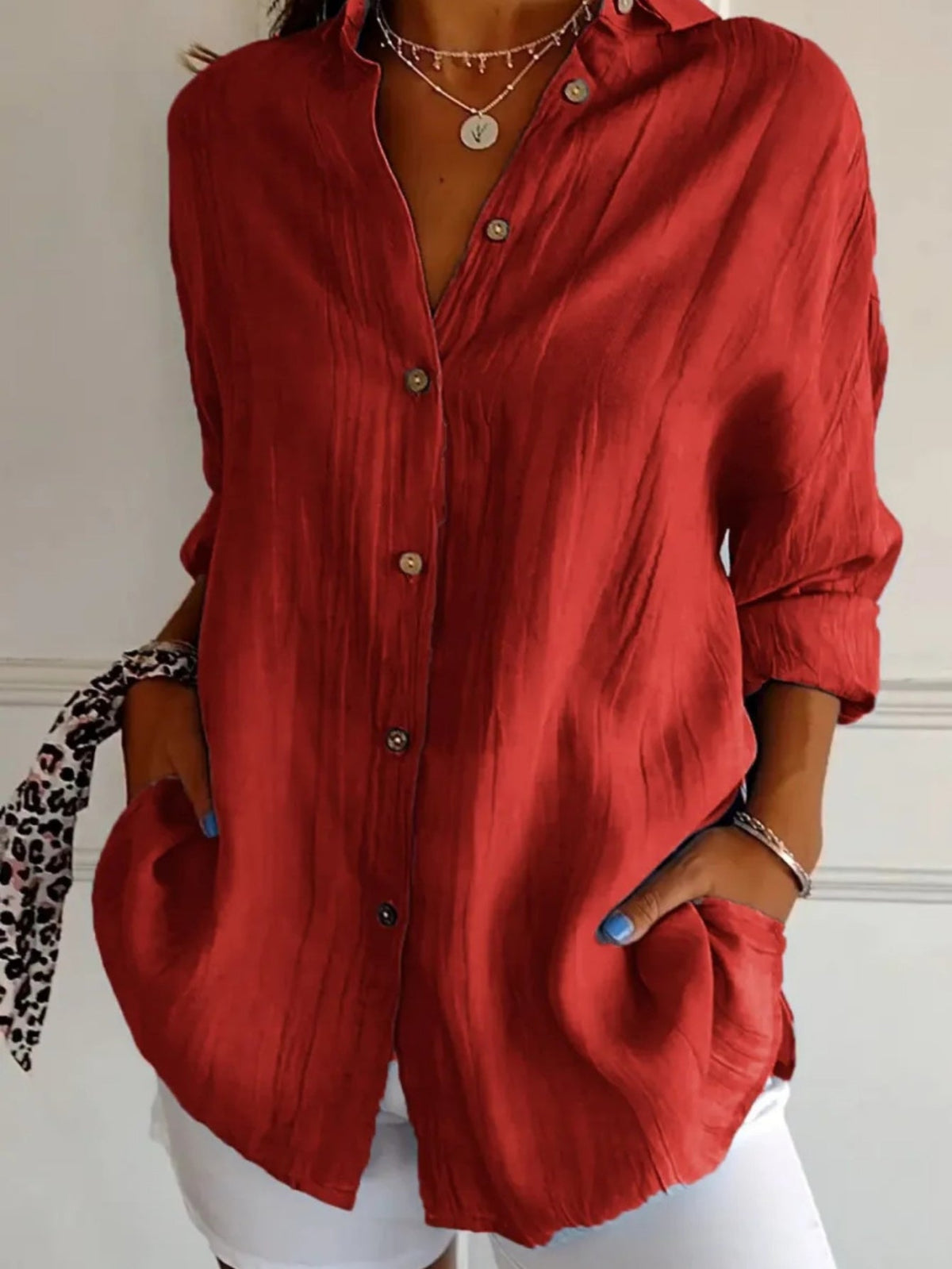 Women's Solid Color Long Sleeve Spring/Fall Collar Daily Going Out Casual Top