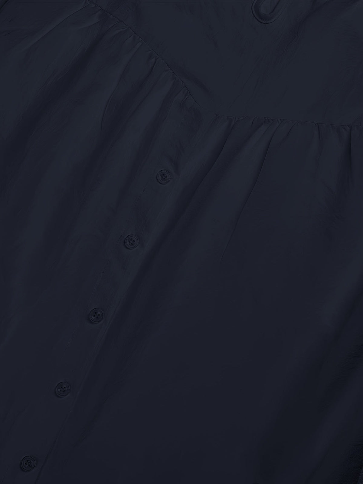 Solid Color Blouse with Button Back Detail, Chic Crew Neck, and Ruffle Trim - Versatile Top for Casual or Formal Events
