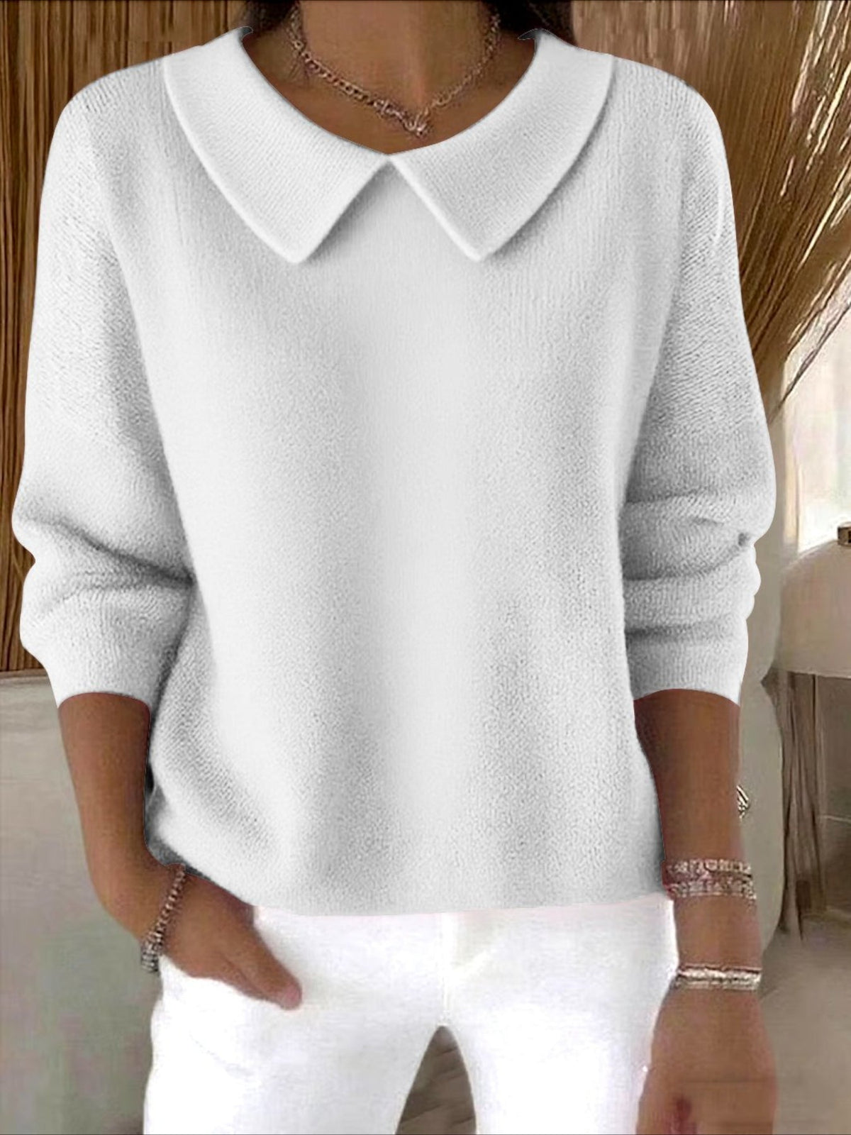 Plain Long Sleeve Comfy Casual Sweater
