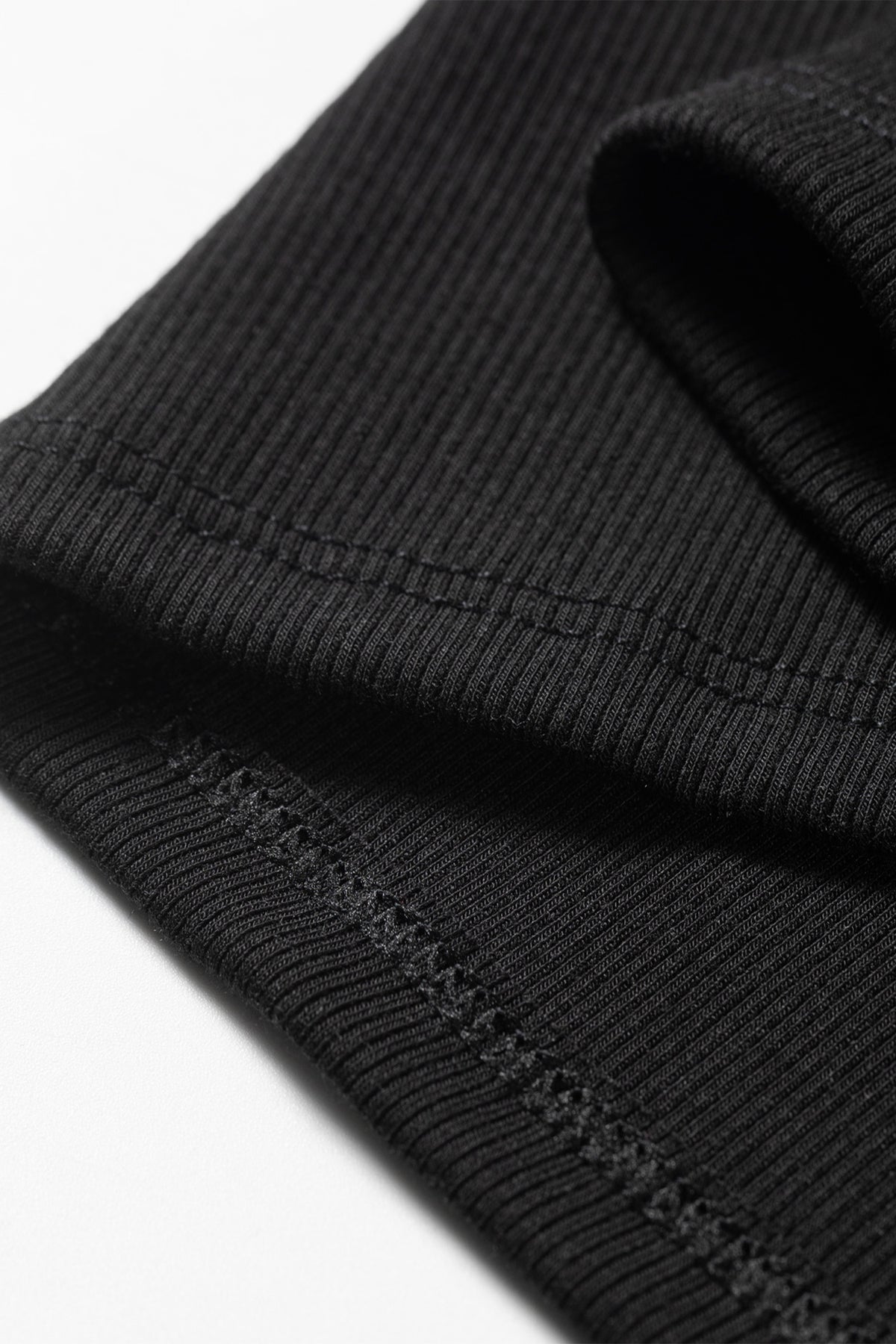 Black Slim Ribbed Padded Tank Top