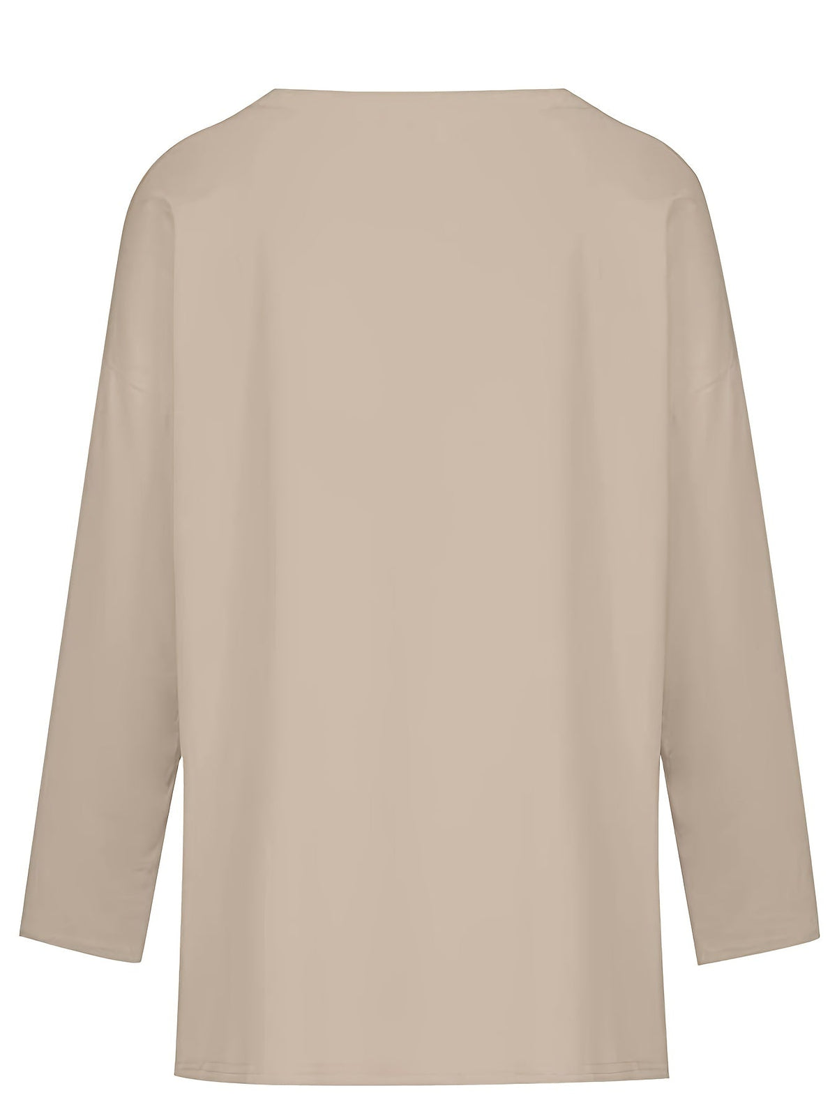 Women's Solid Color Oversized Tops, V-Neck Long Sleeve T-Shirts, Casual Loose Shirts
