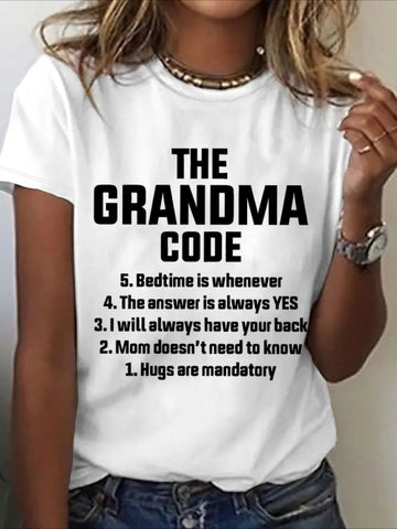 The Grandma Code Funny Casual T-shirt