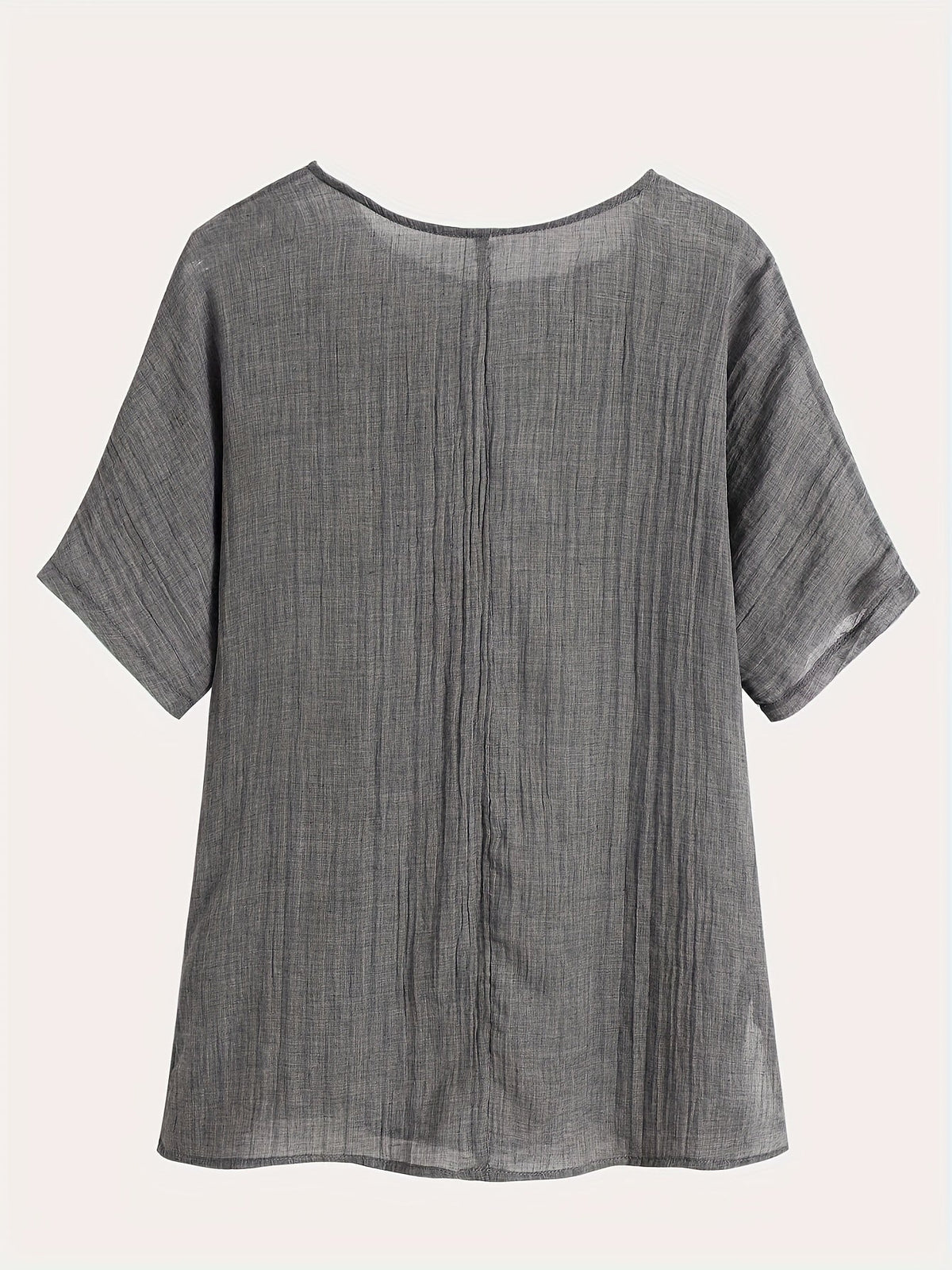 Solid Crew Neck T-Shirt, Casual Short Sleeve Loose Comfy Top