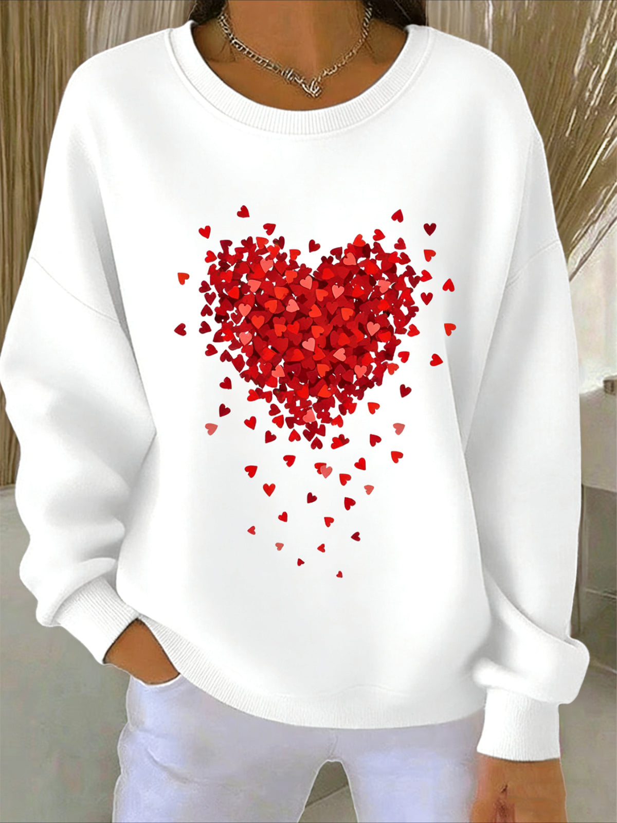 Love Casual Abstract Sweater Tee
