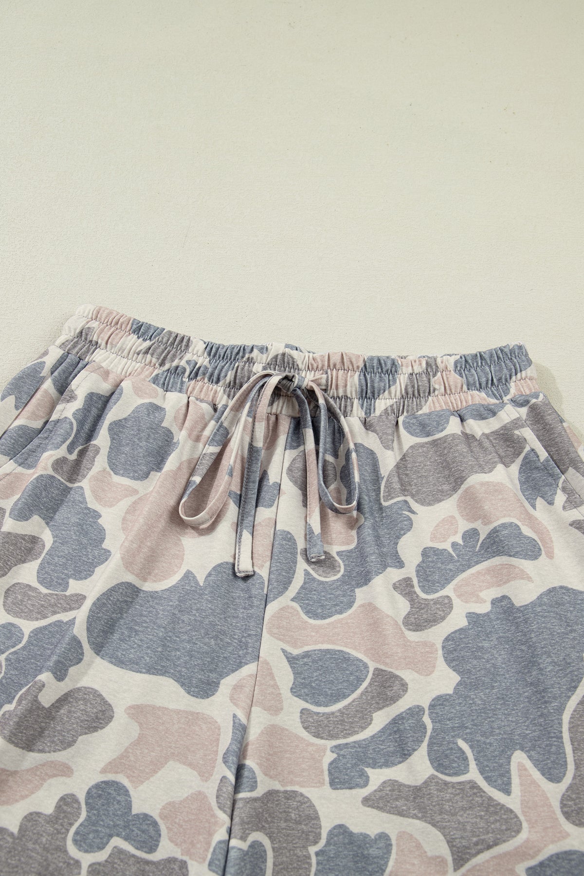 Multicolour Camouflage Loose Tee Drawstring Shorts 2pcs Outfit