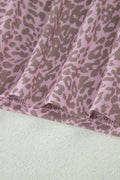 Pink Leopard Retro Studded Star Patch Loose Tee