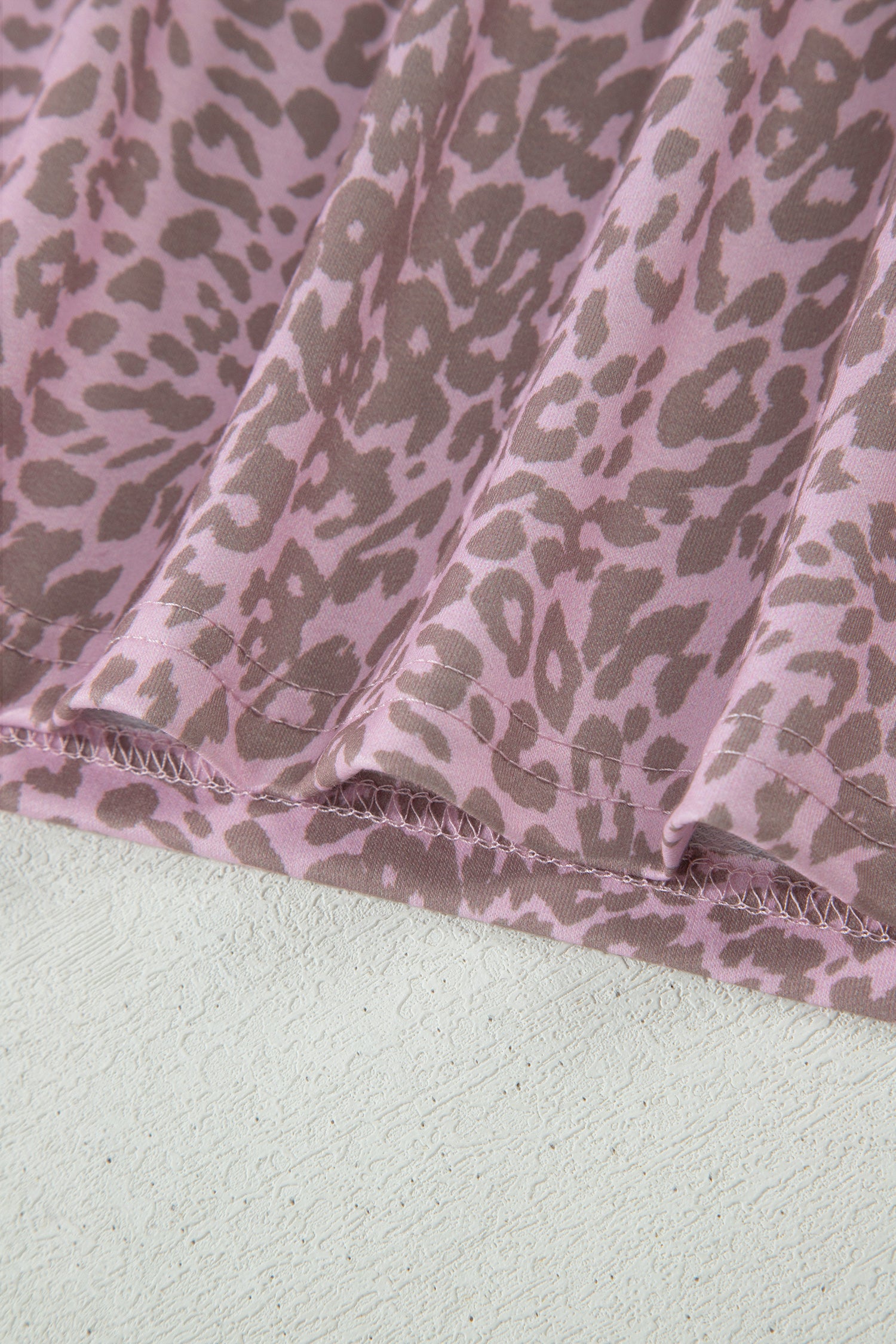 Pink Leopard Retro Studded Star Patch Loose Tee