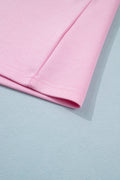 Pink Solid Color Sleeveless Zipper Tank and Skort Set
