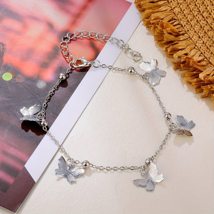 Free Gift A Stylish Bracelet For Women With An Elegant And Graceful Golden And Silvery Butterfly Pendant, Suitable For Daily Wear By Women And As A Gift For Friends