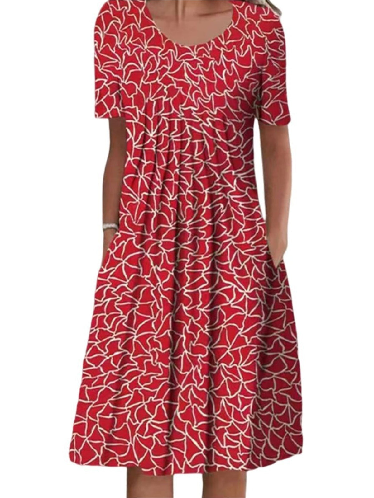 Casual Vacation Commute Floral Print Round Neck Short Sleeve Dress