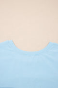 Beau Blue Solid Color Cropped Tank Top and Jogger Pants Set