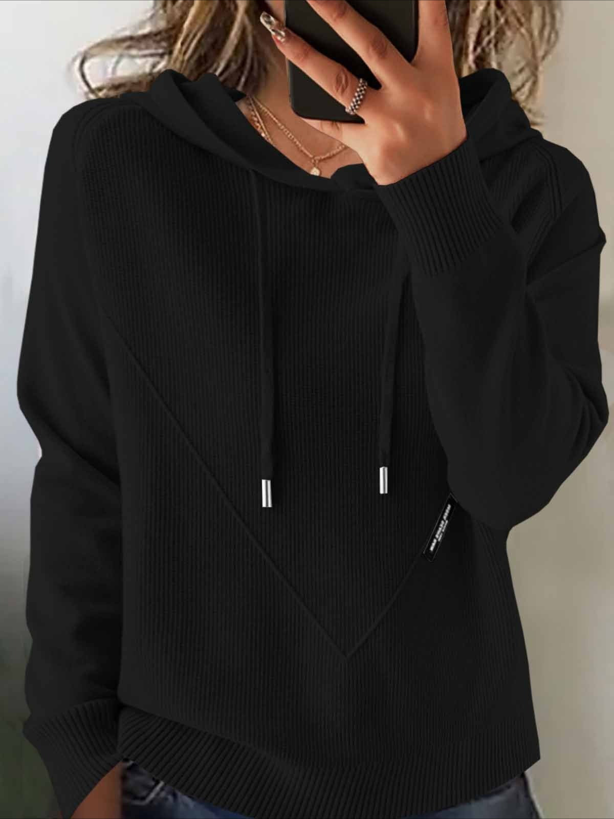 Plain Winter Vintage Long Sleeve Hoodie Sweater