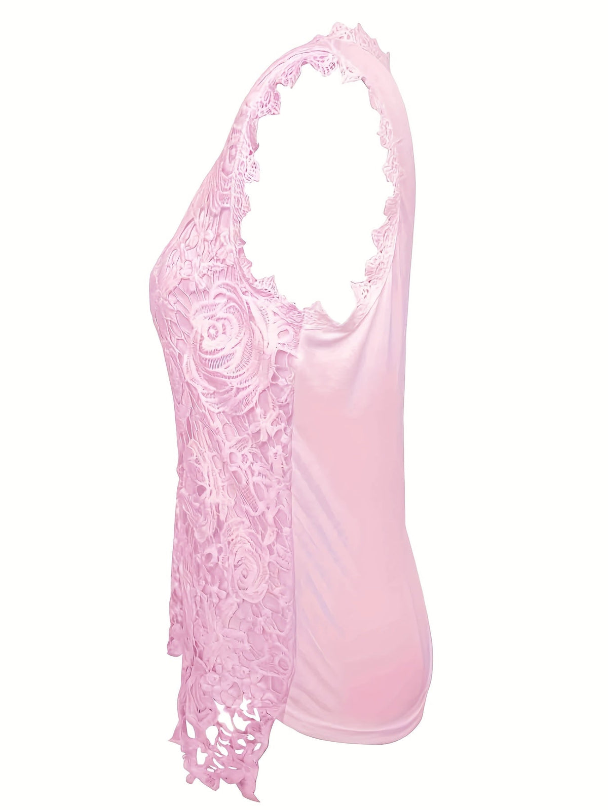 Sleeveless Lace Floral Square Neck Tank Top