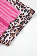 Sachet Pink Leopard Trim Twist Ribbed Short Set