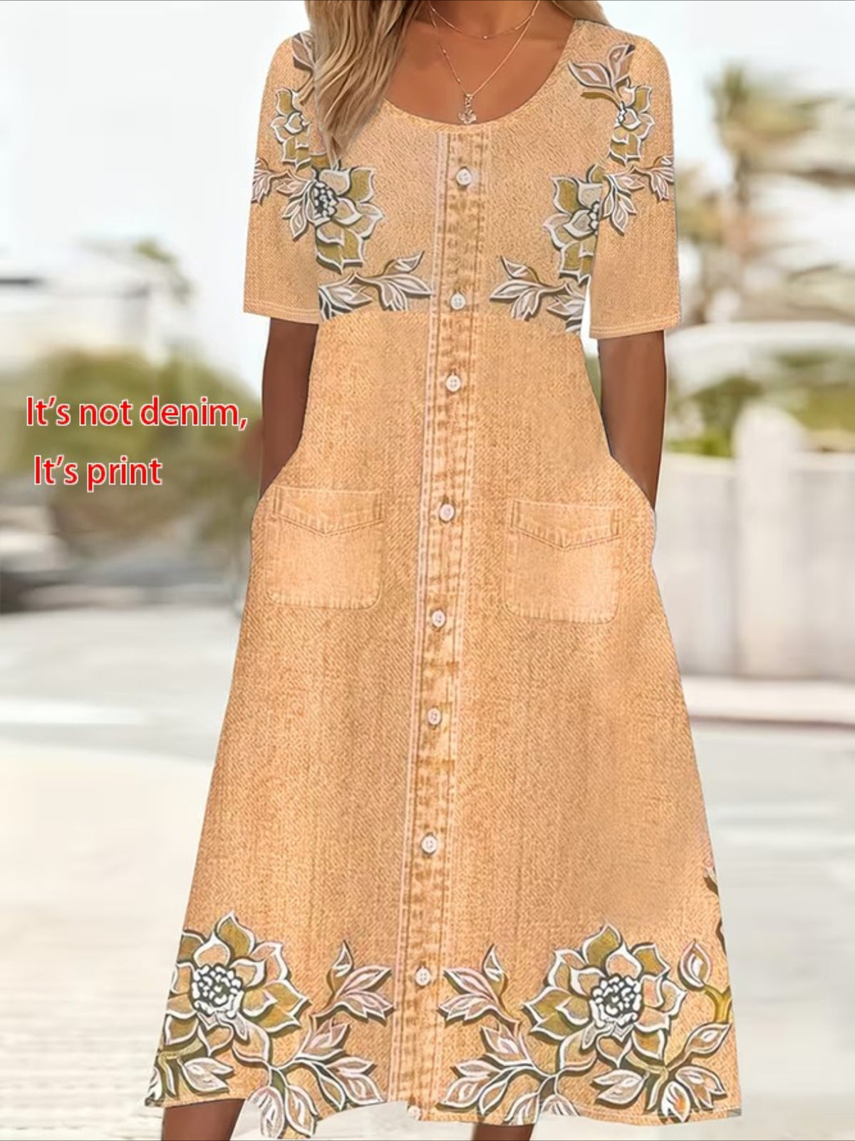 Short Sleeve Summer Floral Printing Crew Neck Daily Going Out Casual Maxi H-Line Shift Maxi Dress