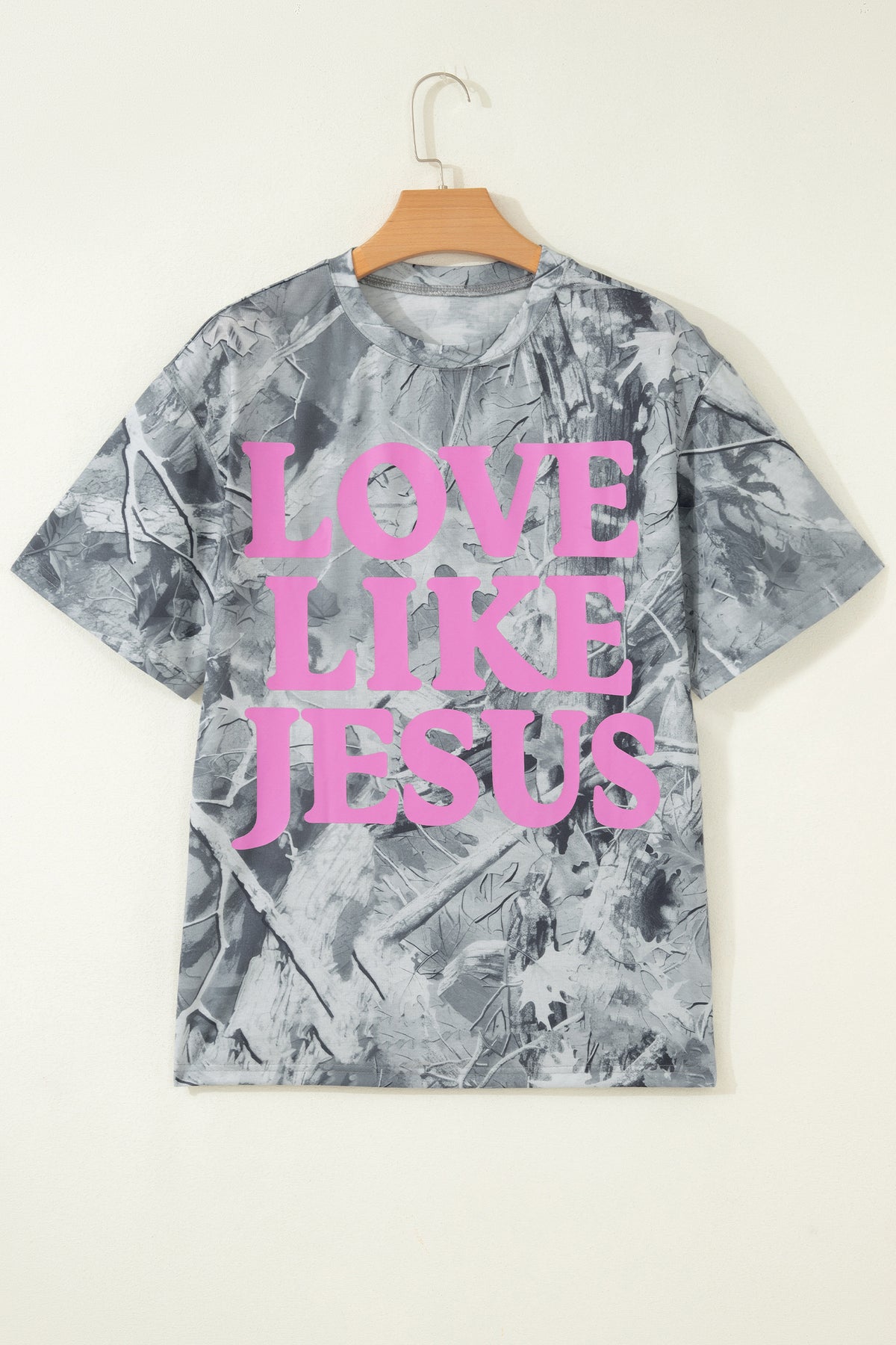 Pink Camo Woodland LOVE LIKE JESUS Casual Tee