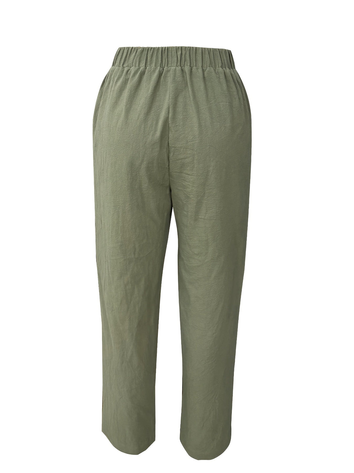 Women'S Elegant Casual Blue Straight-Leg Pants with Pearl Embellishments