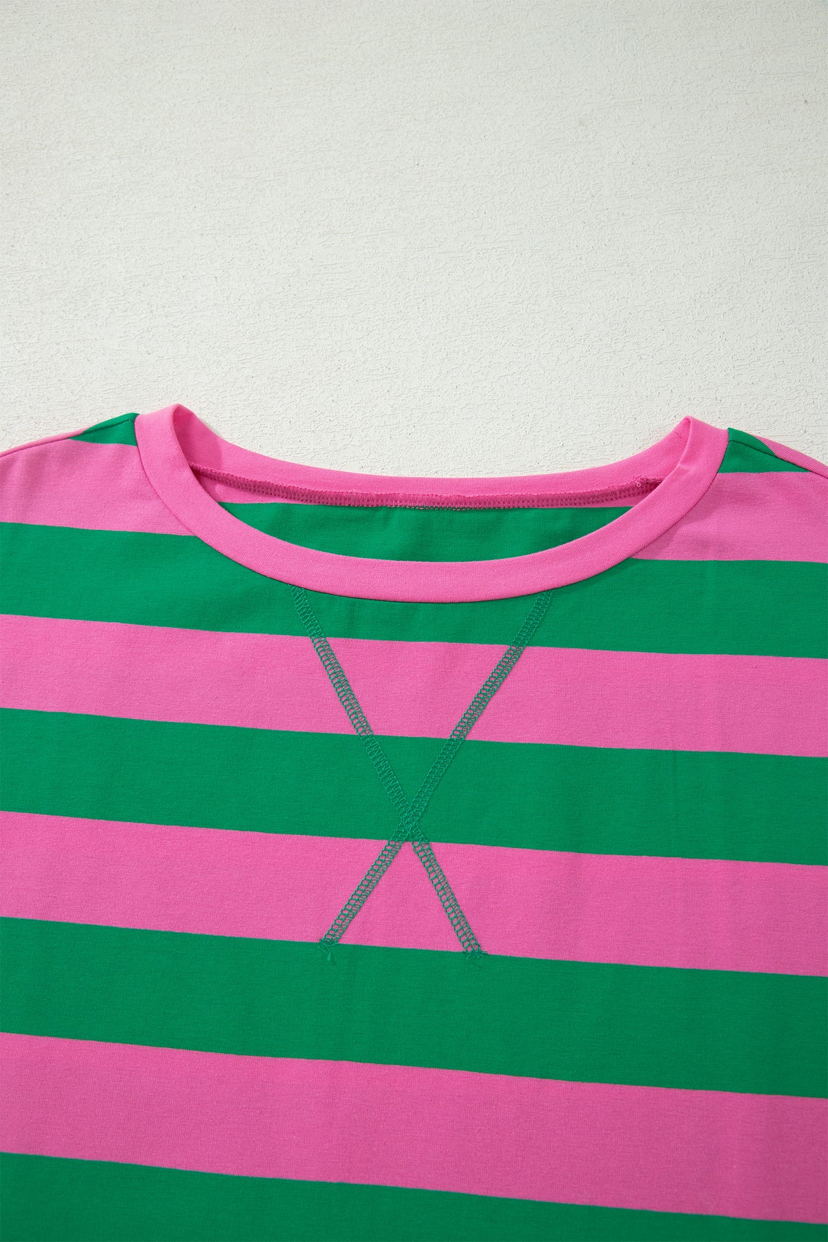 Rose Stripe Dolman Tee Drawstring Skort Athletic 2pcs Set