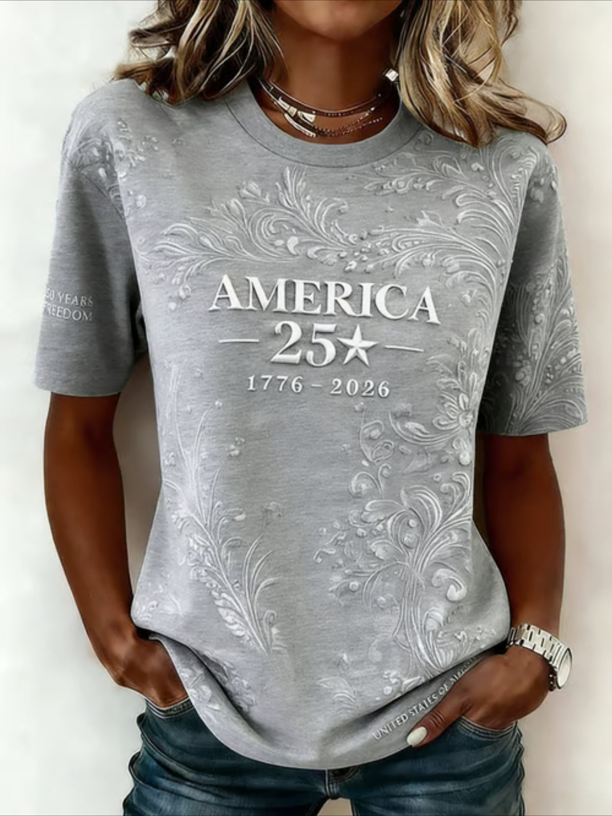 Casual Letter Pattern Crew Neck Short Sleeve T-shirt