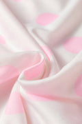Pink Color Block Patchwork Polka Dot Wide Leg Pant Set