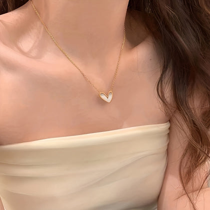 Free Gift Elegant & Simple Heart Pendant Necklace - Perfect Gift for Her, Alloy, Versatile for Casual Attire