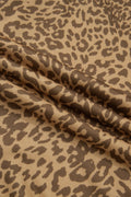 Khaki Plus Size Leopard Print Western Star Patched Jogger Pants