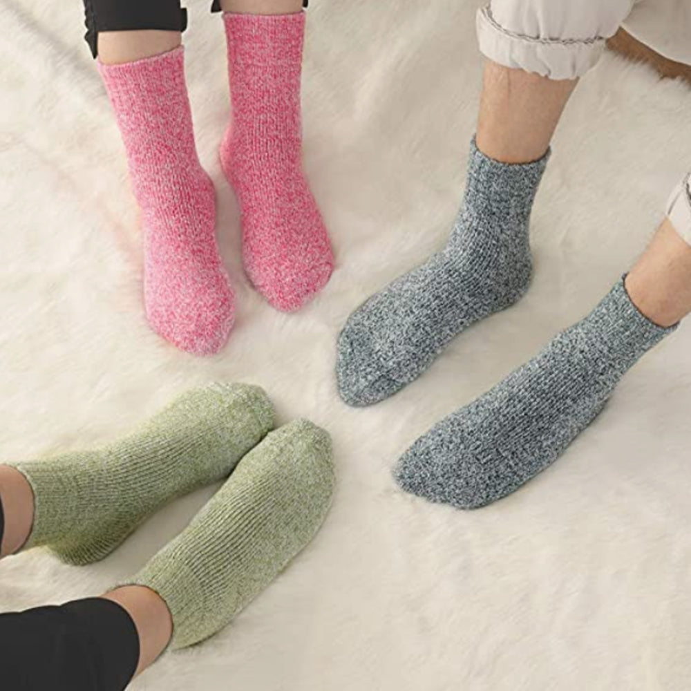 2/5 Pairs Thick Knit Warm Socks, Soft & Comfy Mid Tube Socks