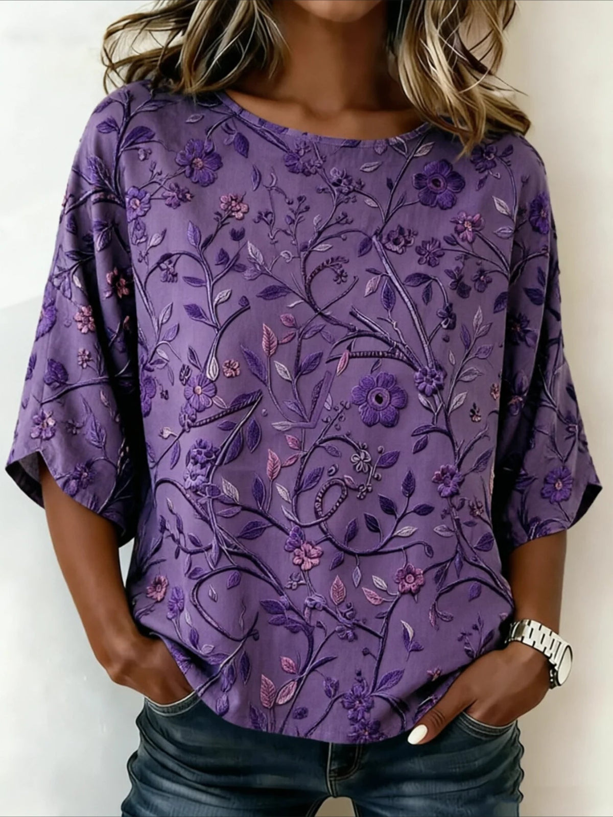 Loose Cotton And Linen Half Sleeve Vintage Shirt