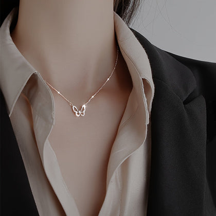 Free Gift 1pc Mini Hollow Out Butterfly Pendant Thin Chain Necklace Elegant Neck Jewelry (Copy)