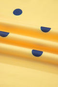 Yellow Polka Dot Print Crossed Seam Detail Oversize Tee
